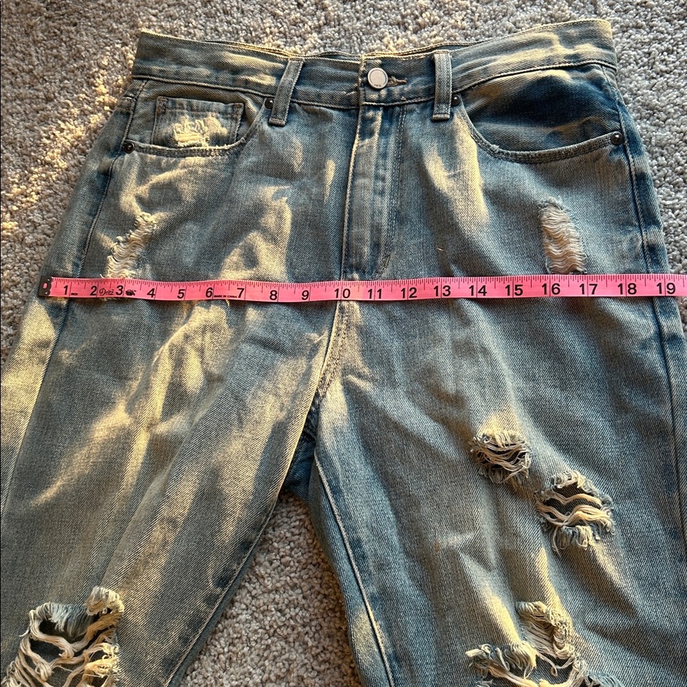 Distressed Blue/Gray Ripped Jeans - Picture 11 of 13